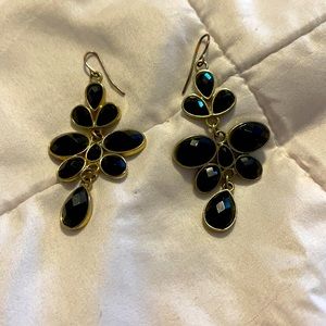 Beautiful faux  gold color and black faux stone earrings from my jewelry box